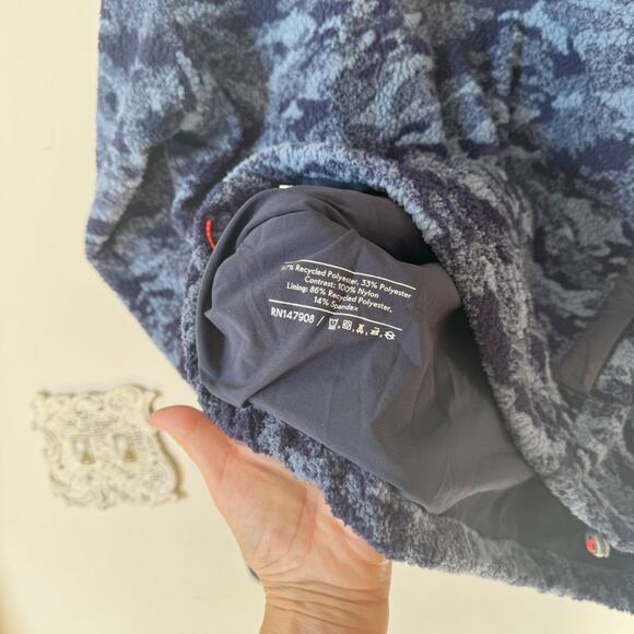 Outdoor Voices Primofleece 1/2 Zip Pullover Fleece Jacket Blue Cloud Camo XS - Picture 10 of 11